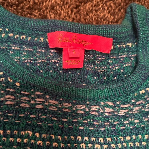 Lilly Pulitzer Teal and White beckington Knit Dress - Picture 4 of 6